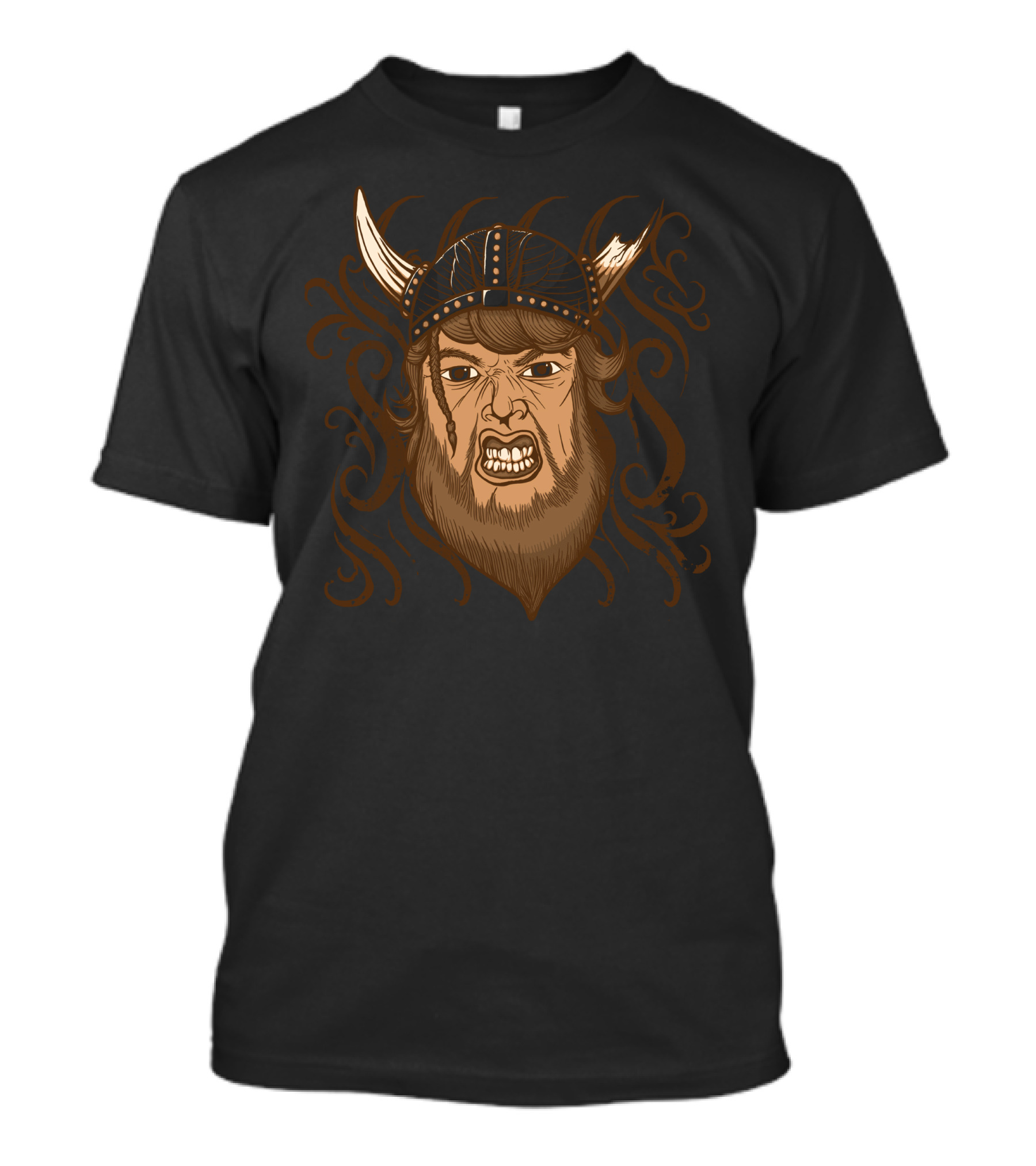 Vike Or Die Viking Warrior With Horned Helmet And Fierce Expression T-Shirt