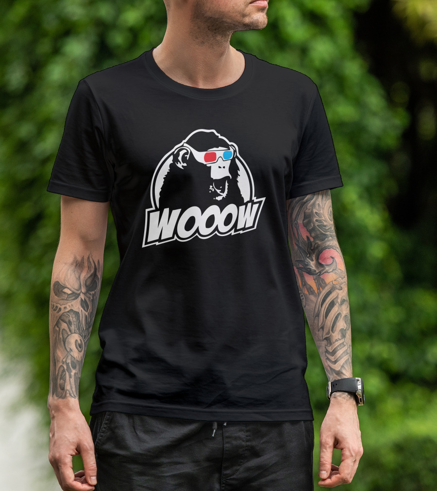 WOOOW 3D Amazed Ape Glasses T-Shirt