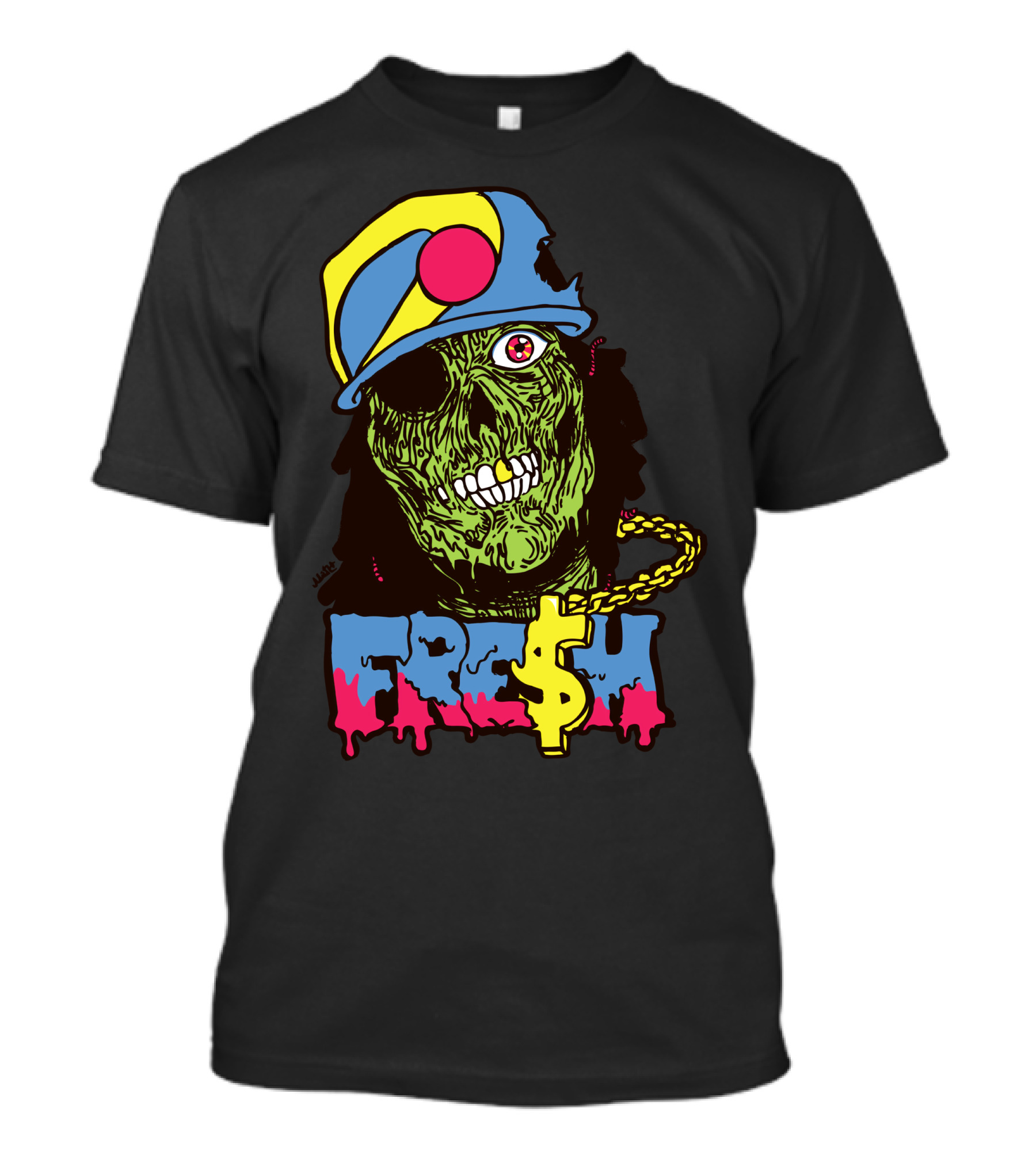 Zombie Fresh Dollar Style Icon In Colorful Hat T-Shirt