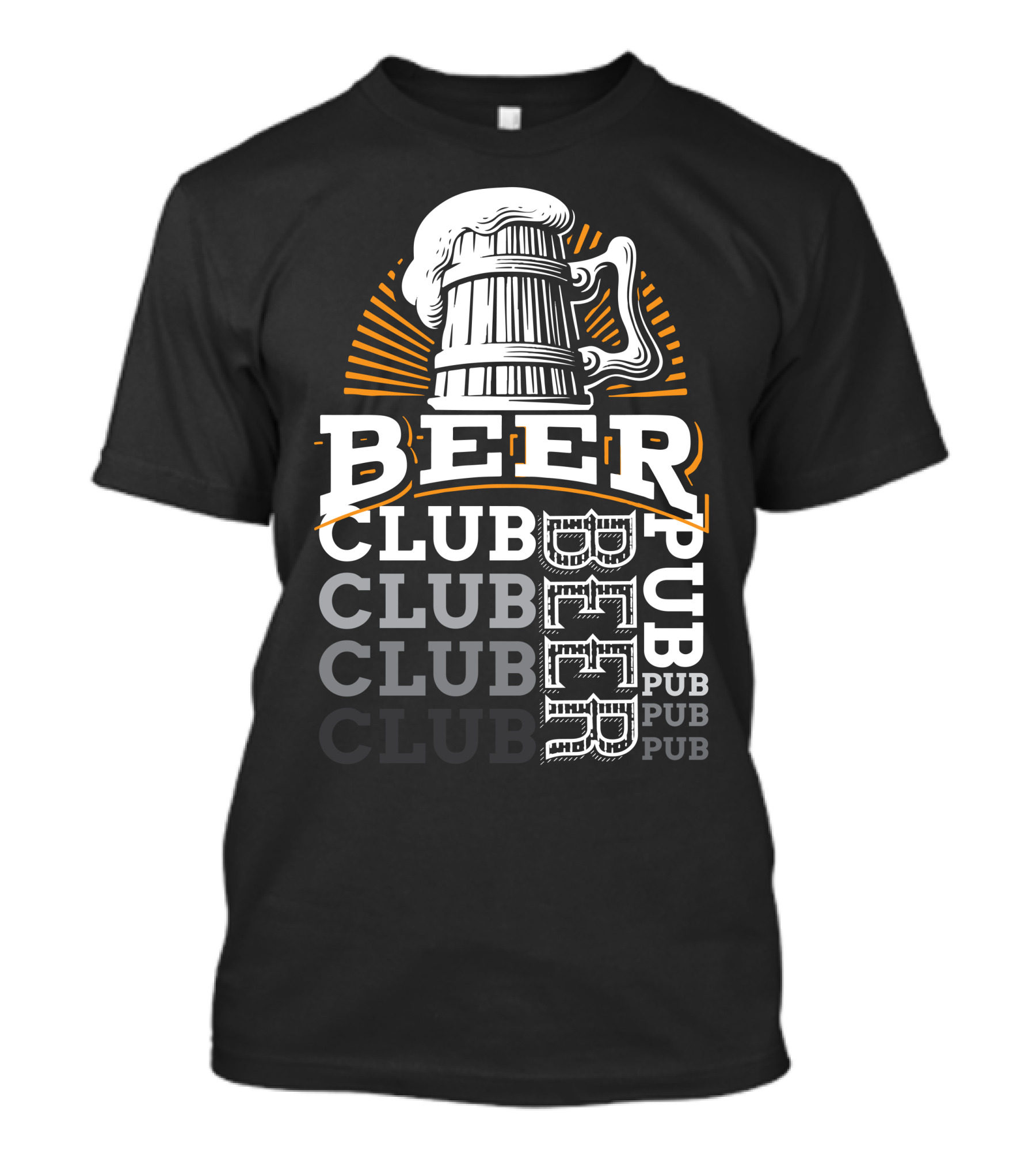 BEER Club Pub Mug Foam Sunburst T-Shirt