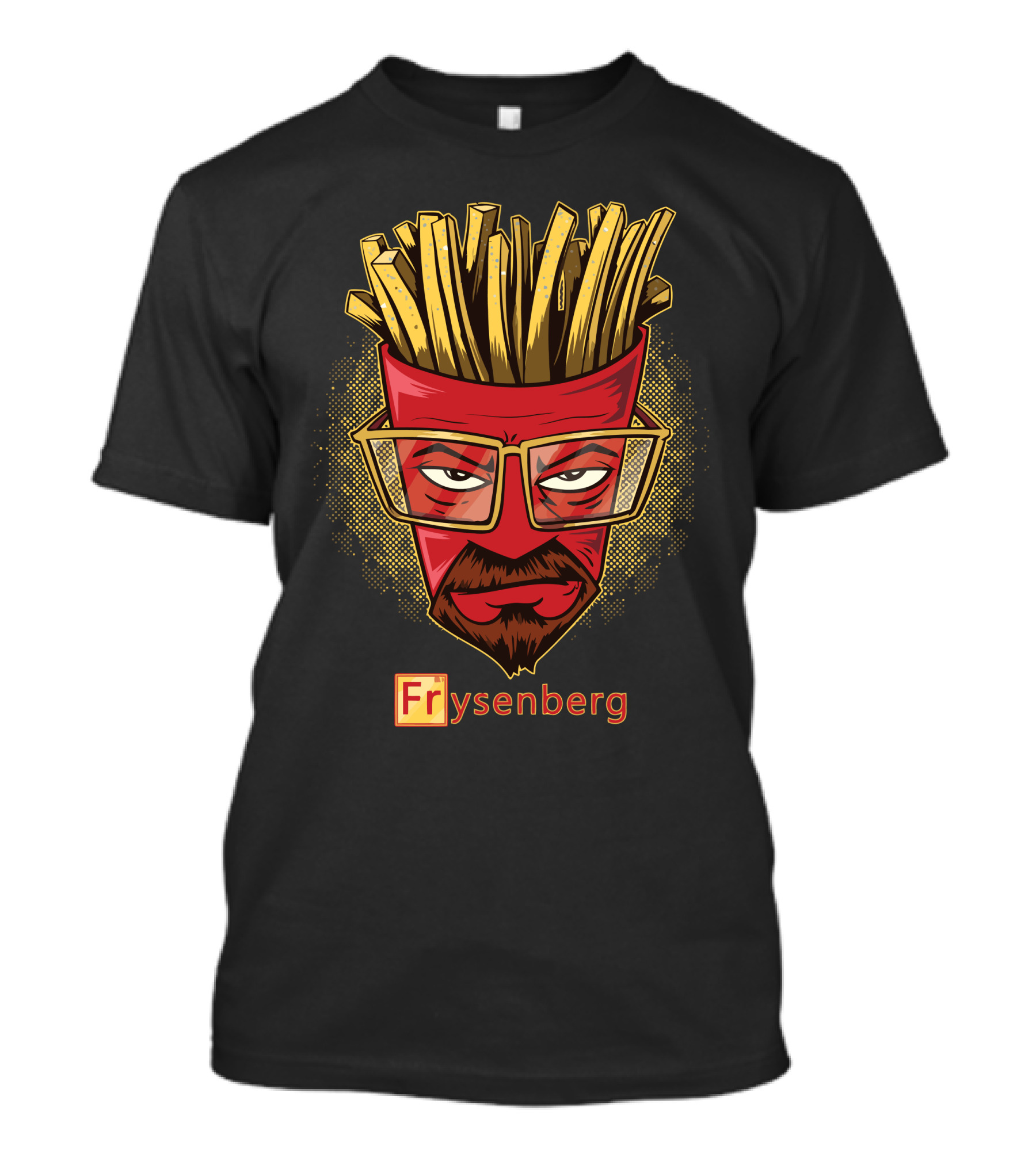 Frysenberg French Fry Box Character With Glasses And Facial Hair T-Shirt