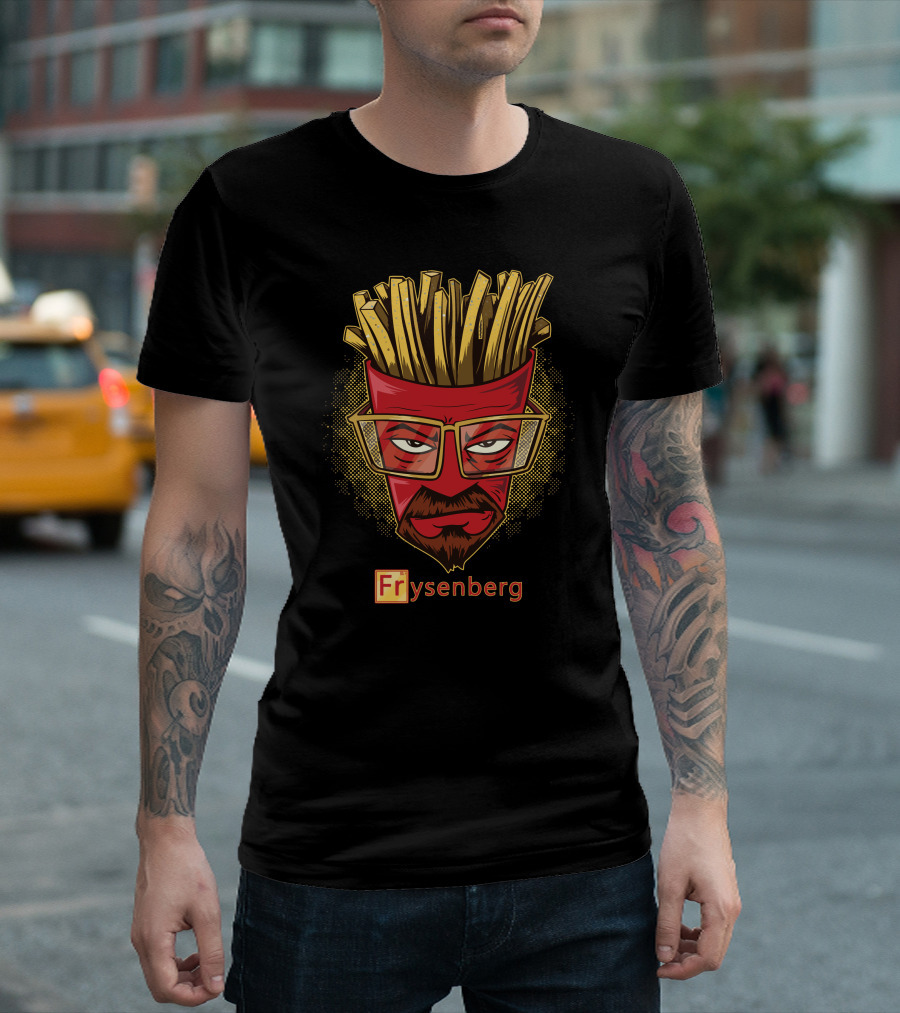 Frysenberg French Fry Box Character With Glasses And Facial Hair T-Shirt