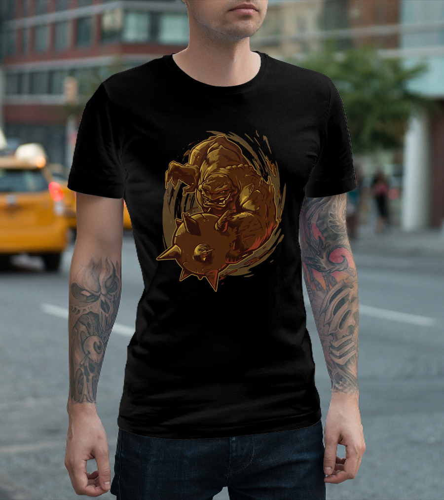 Molded Mischief Mud Monster With Spiked Mace T-Shirt