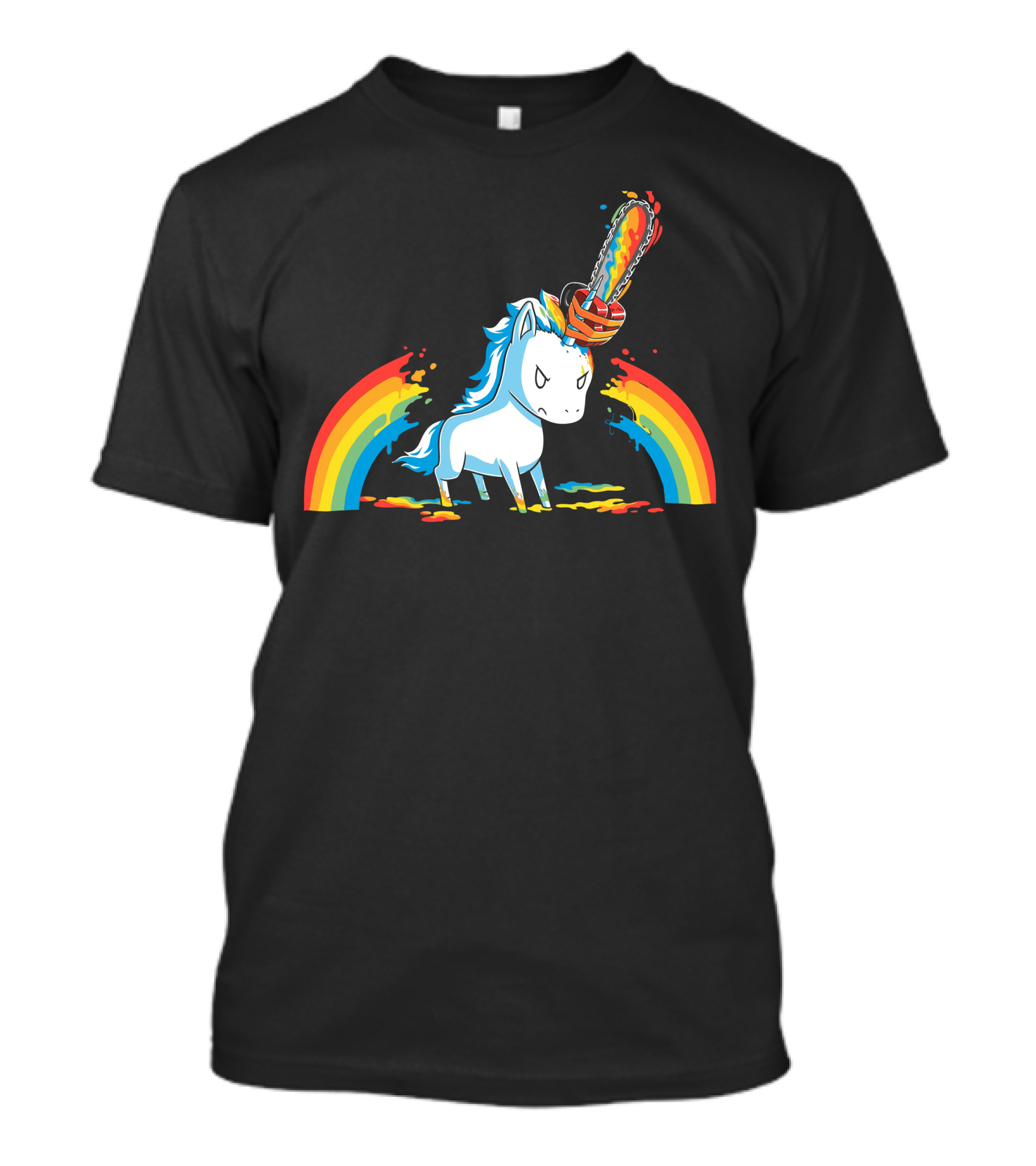 Rainbow Chainsaw Unicorn Massacre T-Shirt
