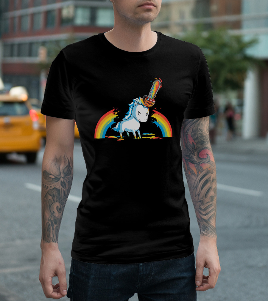 Rainbow Chainsaw Unicorn Massacre T-Shirt