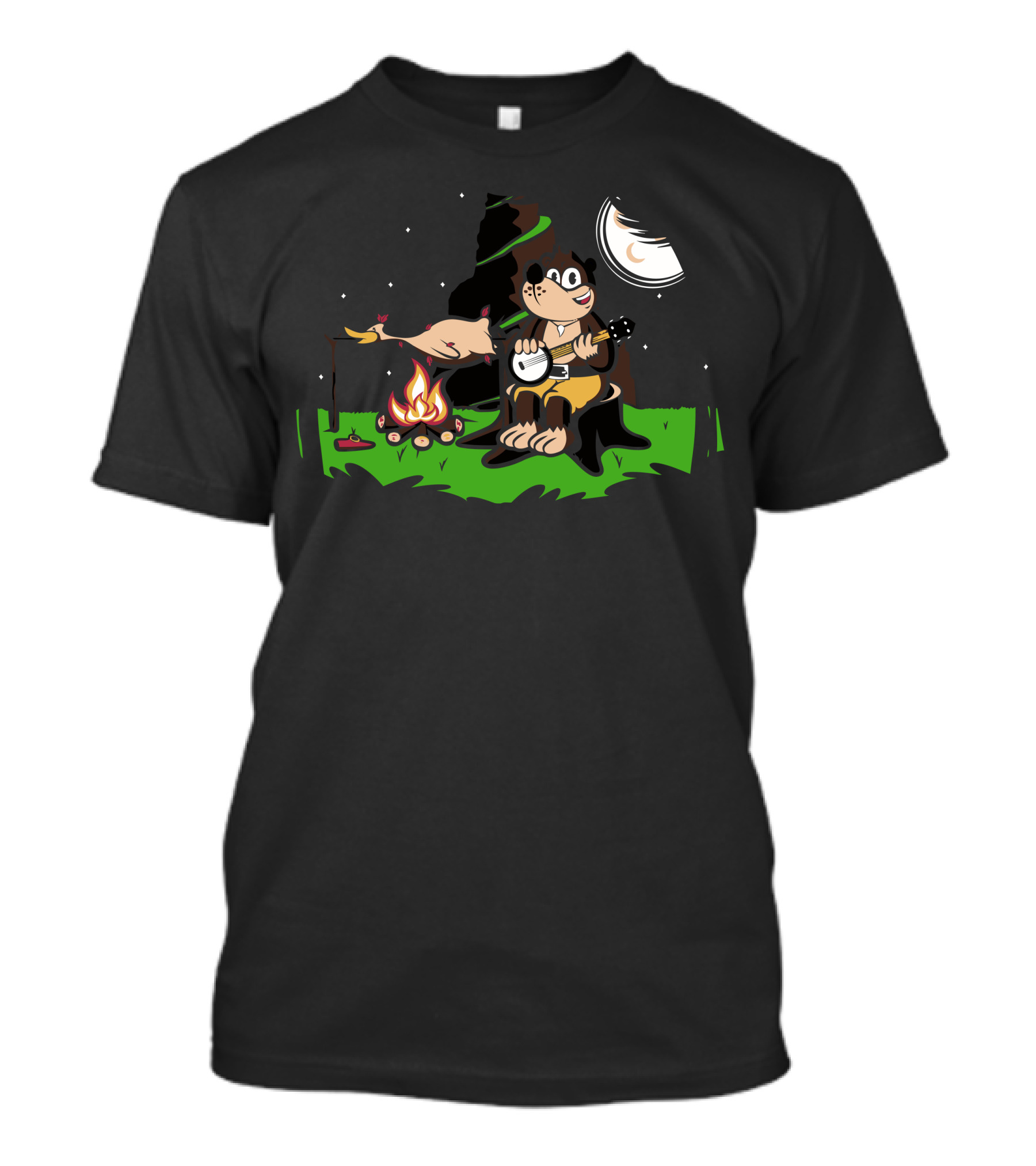 Roast Kazooie Banjo Camping Under Moonlight T-Shirt