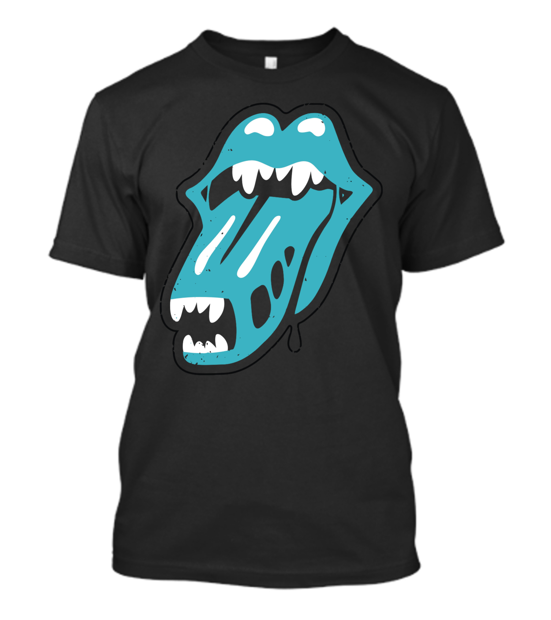 Rolling Alien Monster Mouth Tongue Teeth T-Shirt