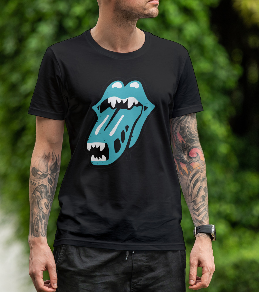 Rolling Alien Monster Mouth Tongue Teeth T-Shirt