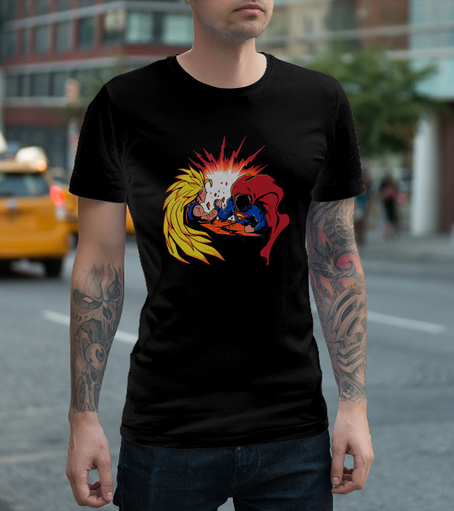 S Vs Superhero Battle Fusion Explosion POW T-Shirt