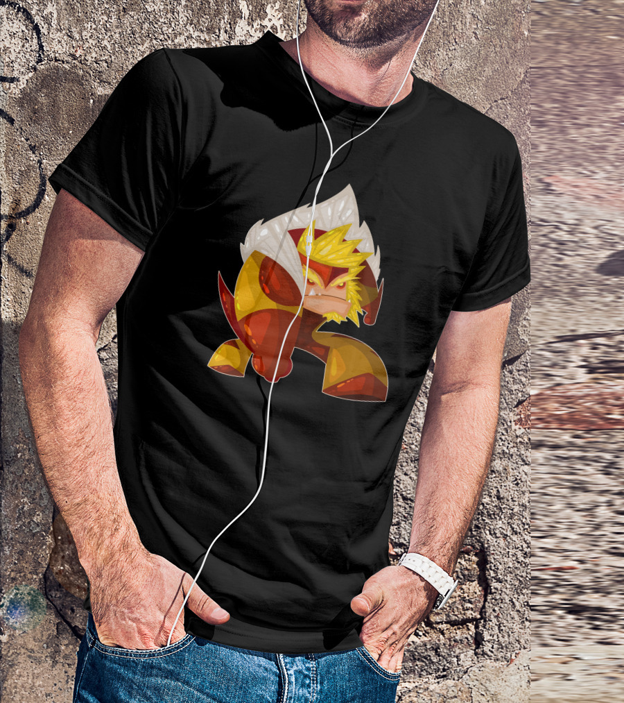 Sabretooth Cartoon Character With Fierce Stance And Yellow-Red Color Scheme T-Shirt