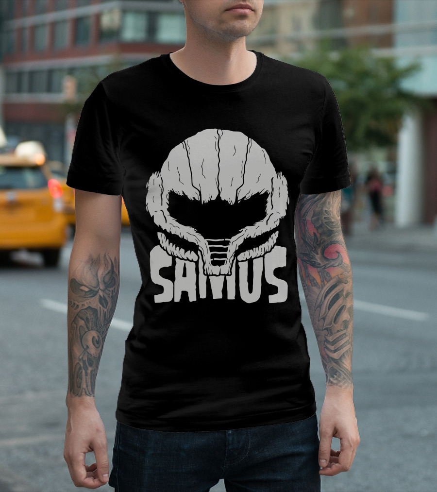Samhain Samus Helmet Pumpkin T-Shirt