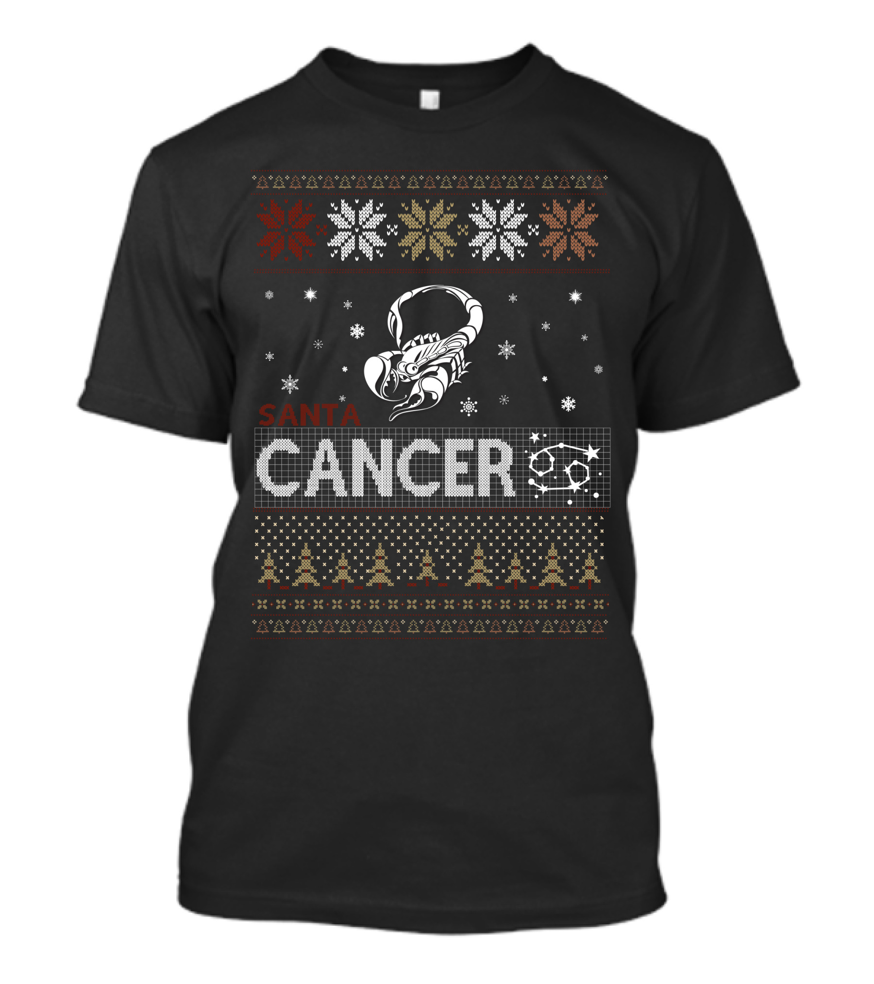 Santa Cancer Zodiac Christmas T-Shirt