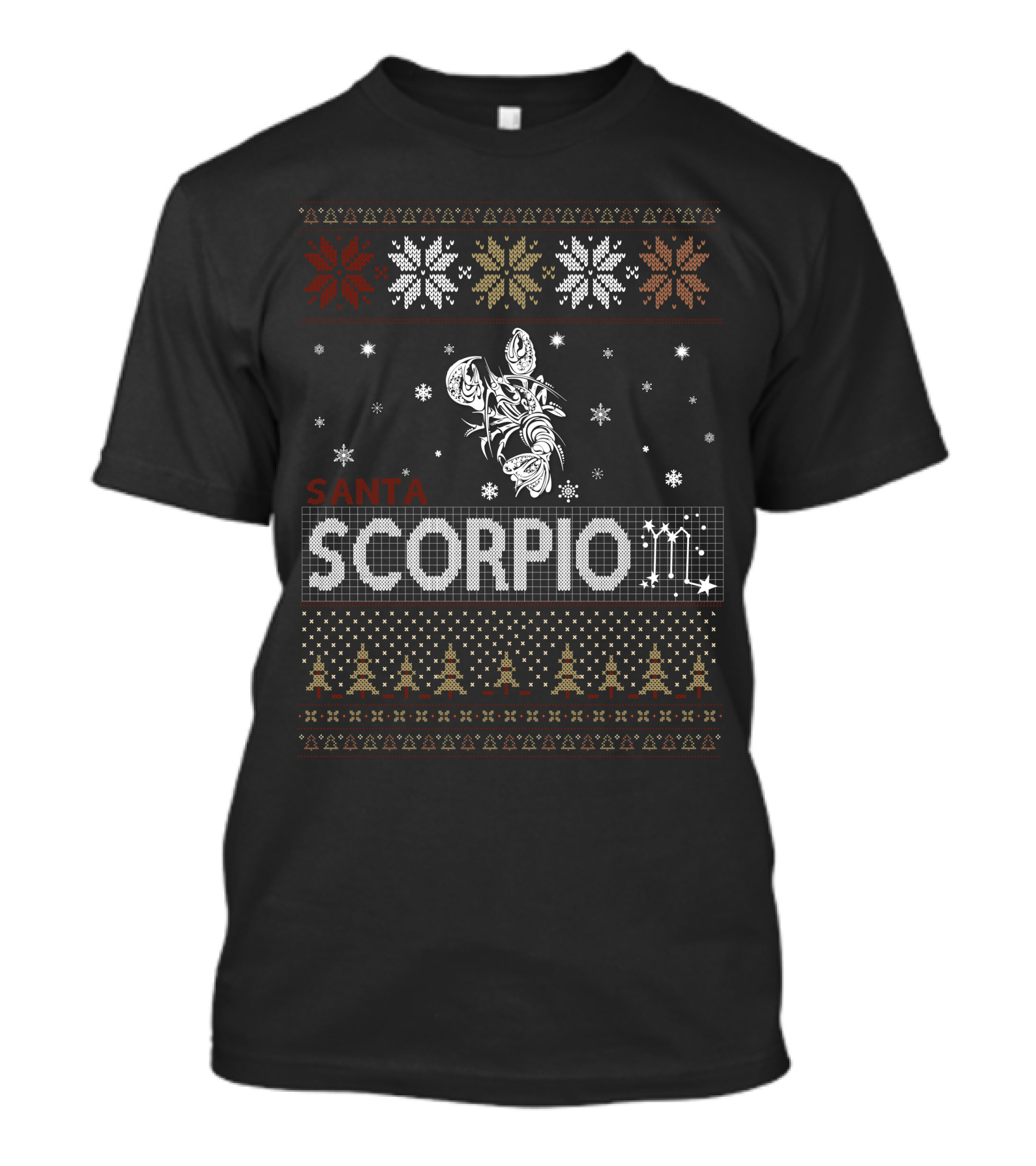 Santa Scorpio Zodiac Ugly Christmas T-Shirt