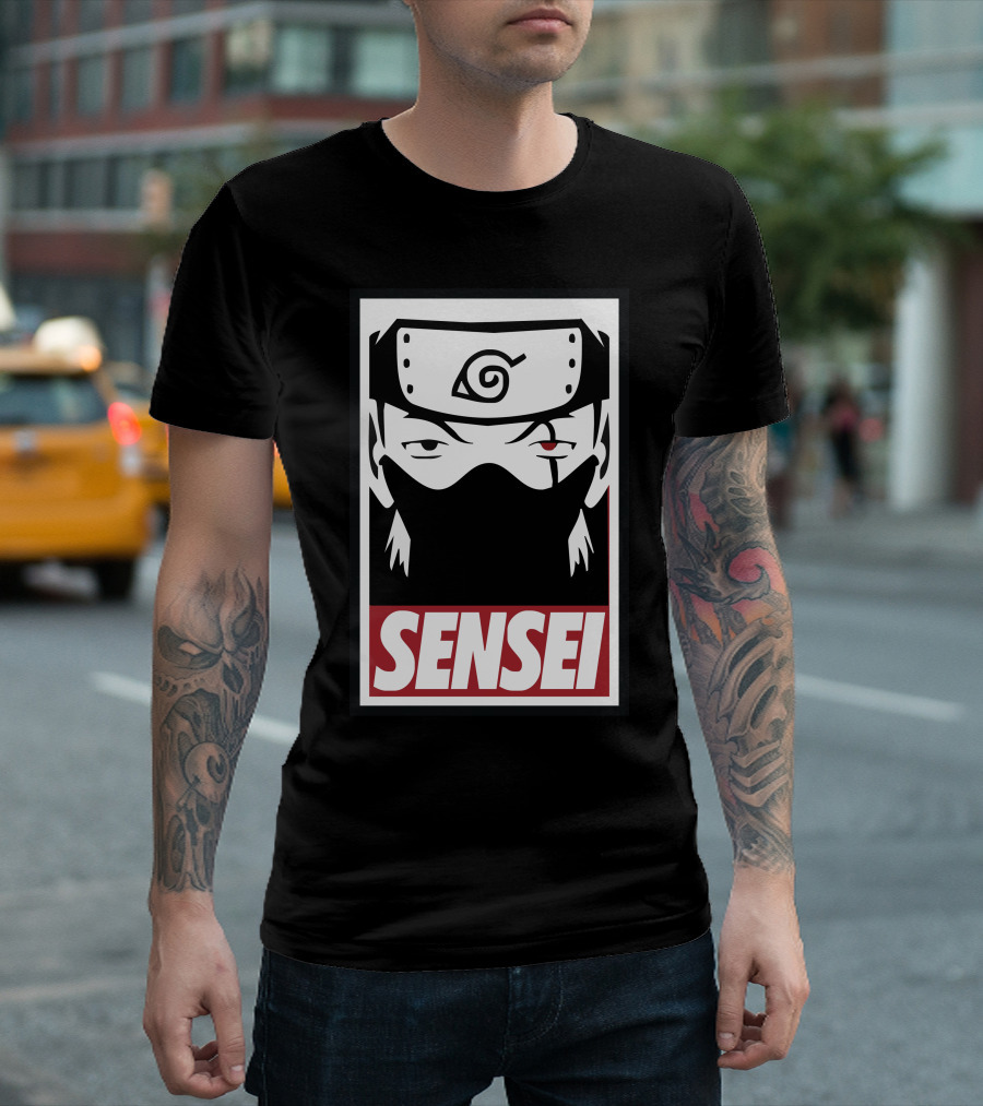 Sensei Japanese Ninja Headband Red Eye Spiral T-Shirt