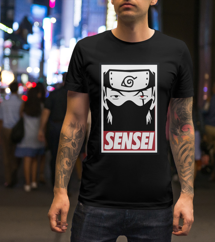 Sensei Japanese Ninja Headband Red Eye Spiral T-Shirt