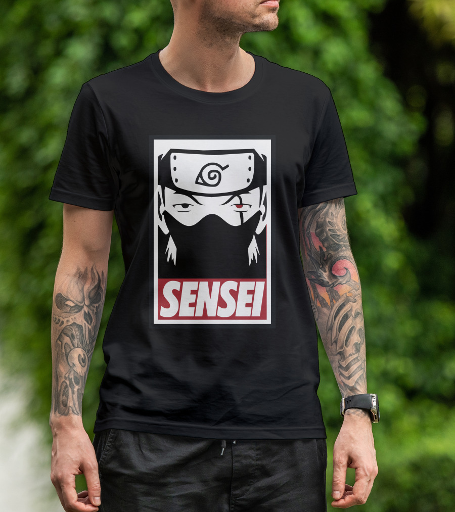 Sensei Japanese Ninja Headband Red Eye Spiral T-Shirt