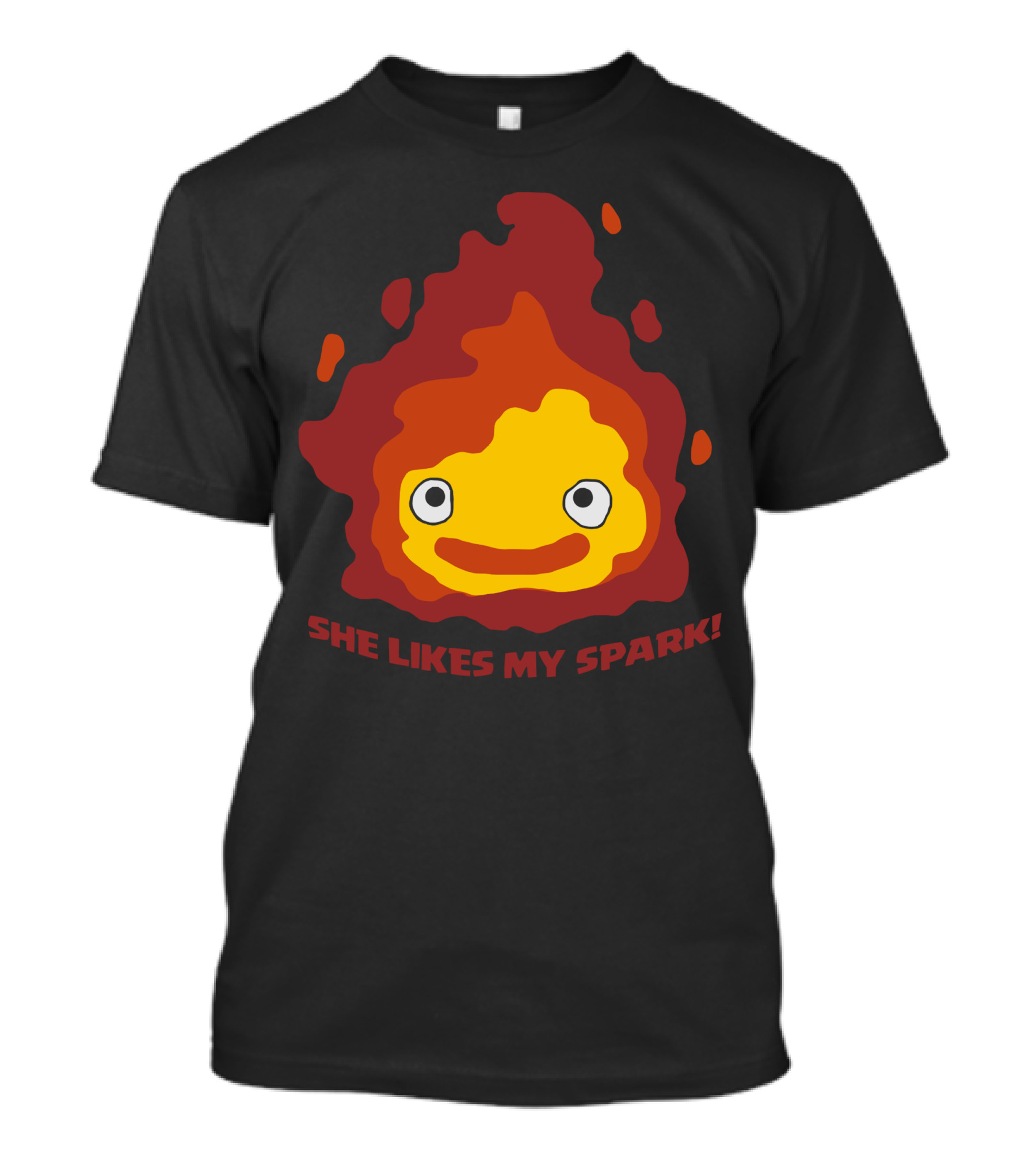 She Likes My Spark Howl's Moving Castle Calcifer Flame Face T-Shirt