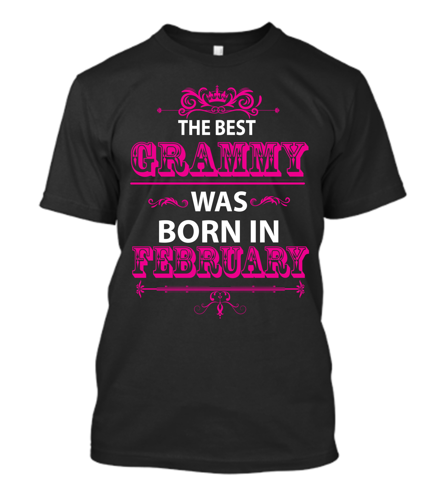 The Best Grammy Was Born In February Vintage Crown Floral T-Shirt