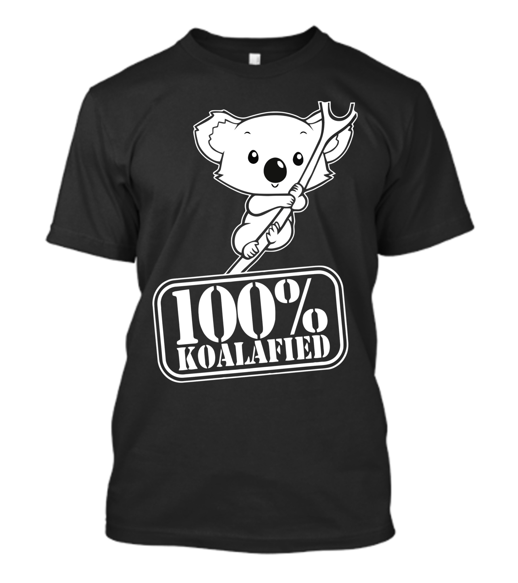 100% Koalafied Cute Koala Cartoon Holding Wrench T-Shirt