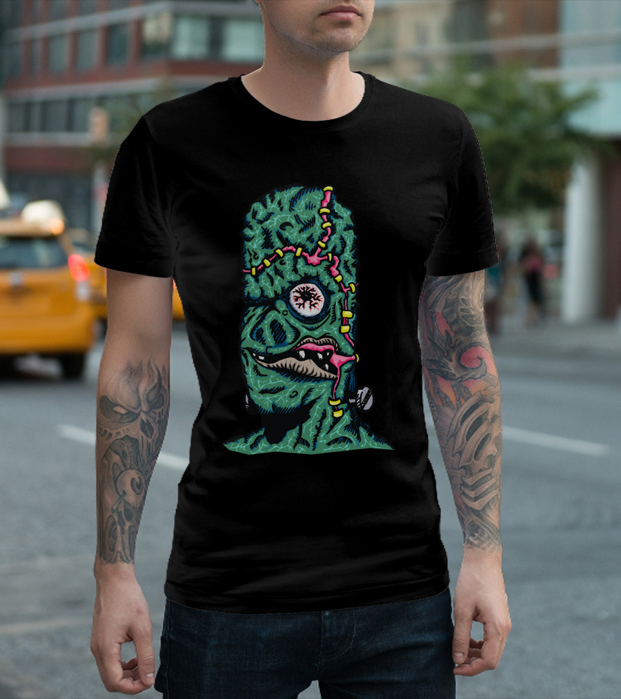 Aarghenstein Creature With Stitching And Eye In Cartoon T-Shirt