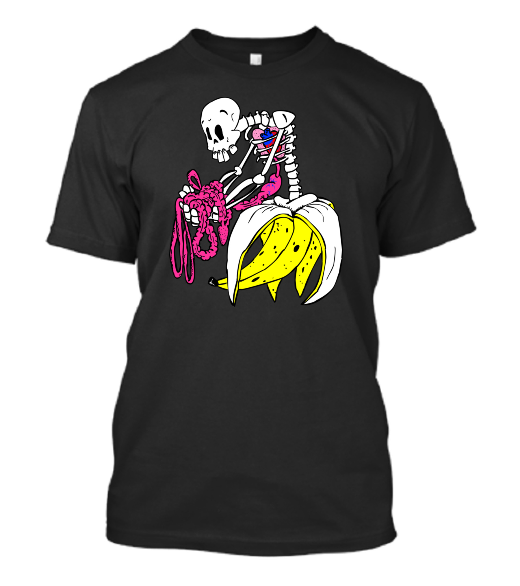 Banana Skeleton With Heart And Guts Digital T-Shirt