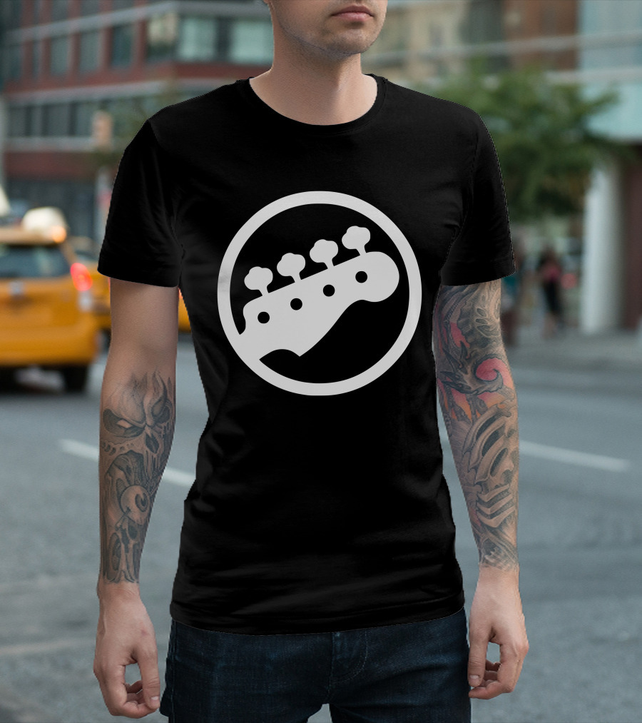 Bass Guitar Player Icon Headstock T-Shirt