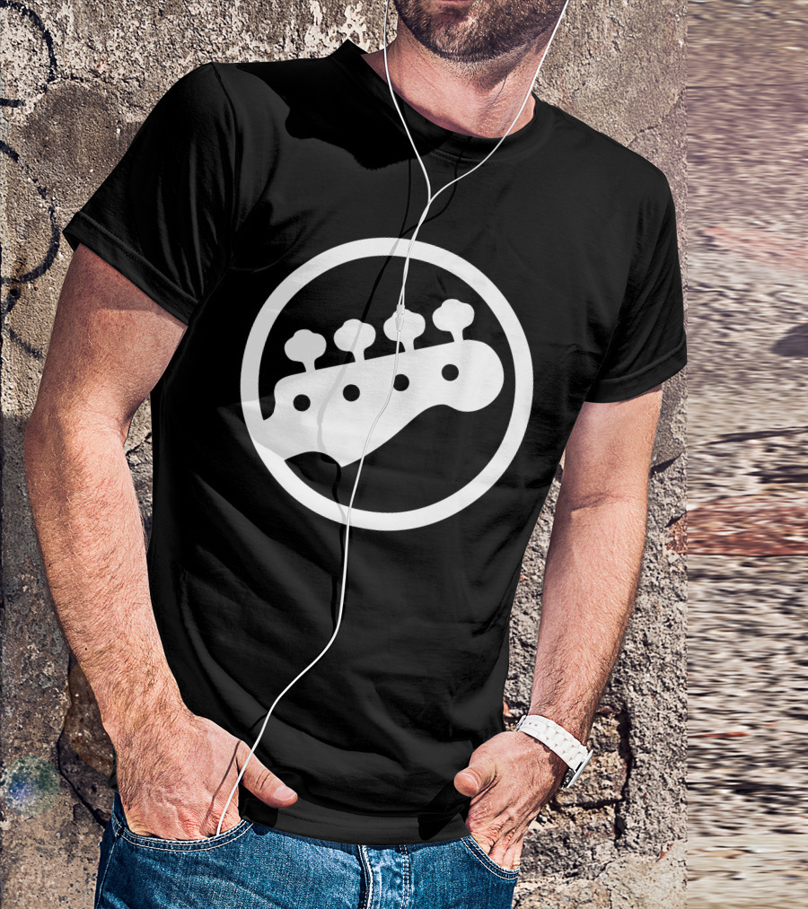 Bass Guitar Player Icon Headstock T-Shirt