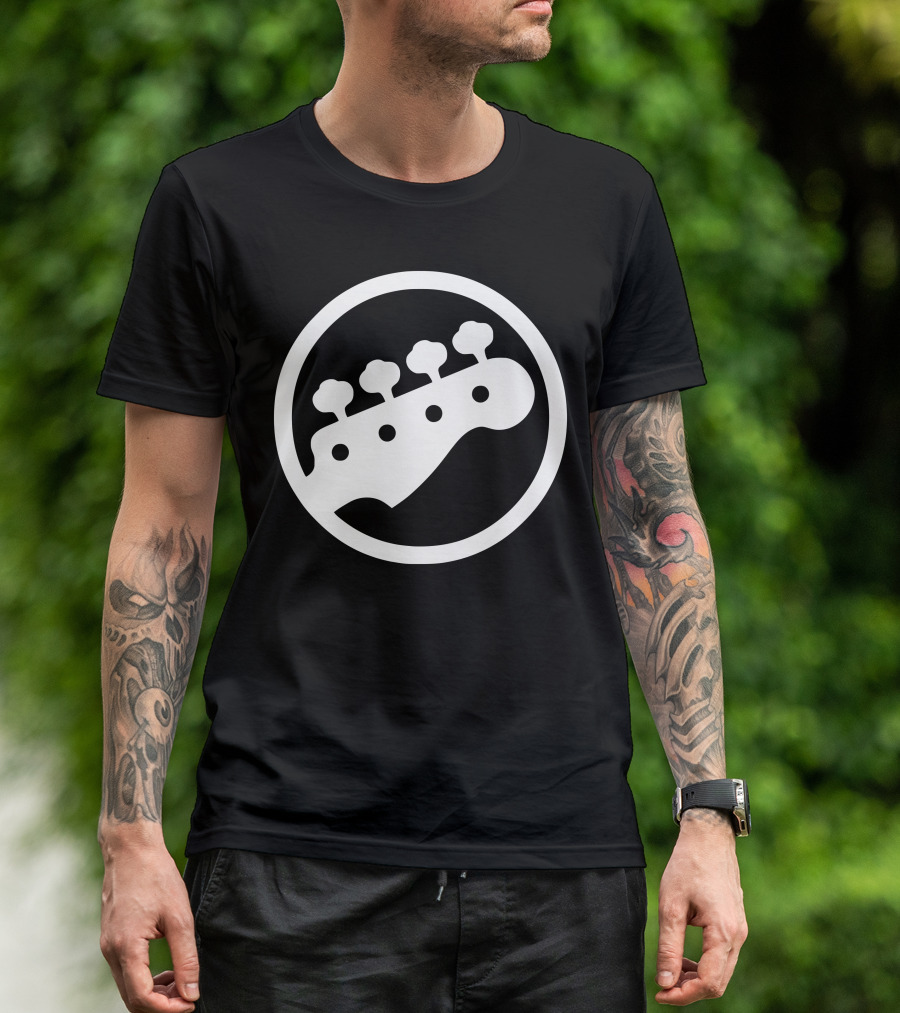Bass Guitar Player Icon Headstock T-Shirt