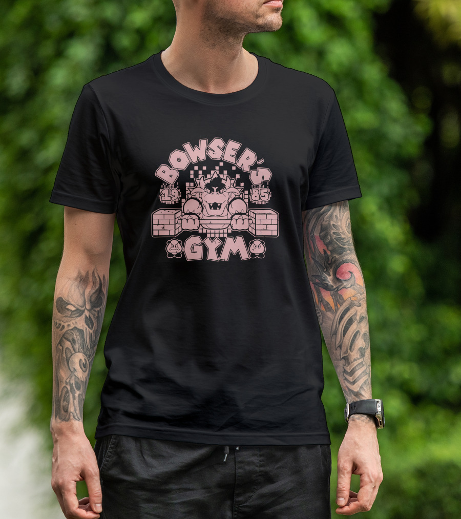 Bowser's Gym 1985 Retro Workout Theme With Classic Iconic Elements T-Shirt