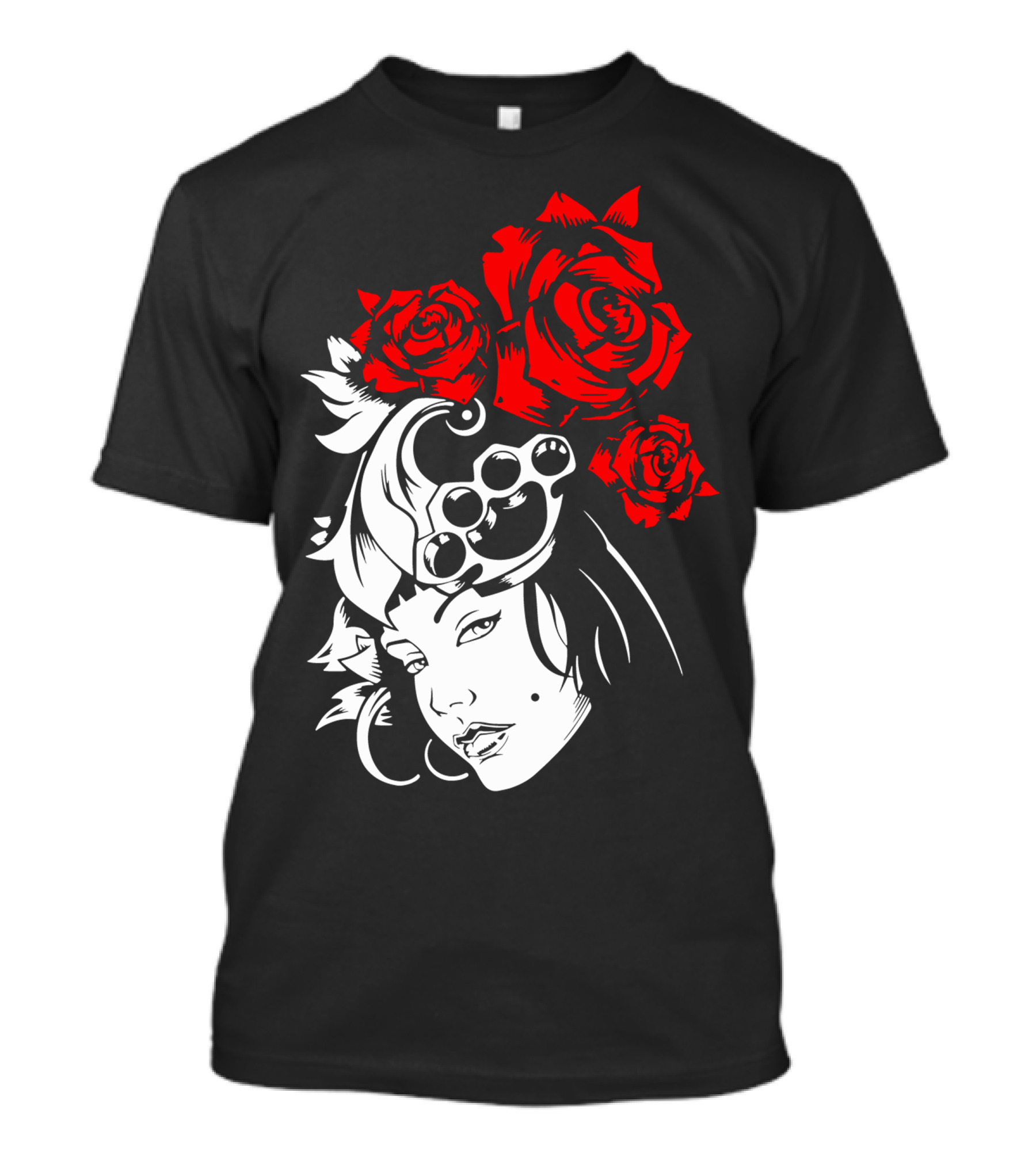 Lady Rose Red Floral Portrait Style Roses T-Shirt