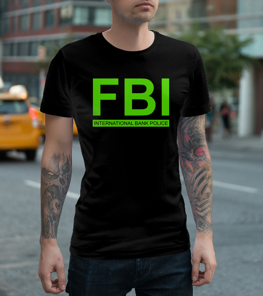 FBI International Bank Police Mens Casual Slim T-Shirt