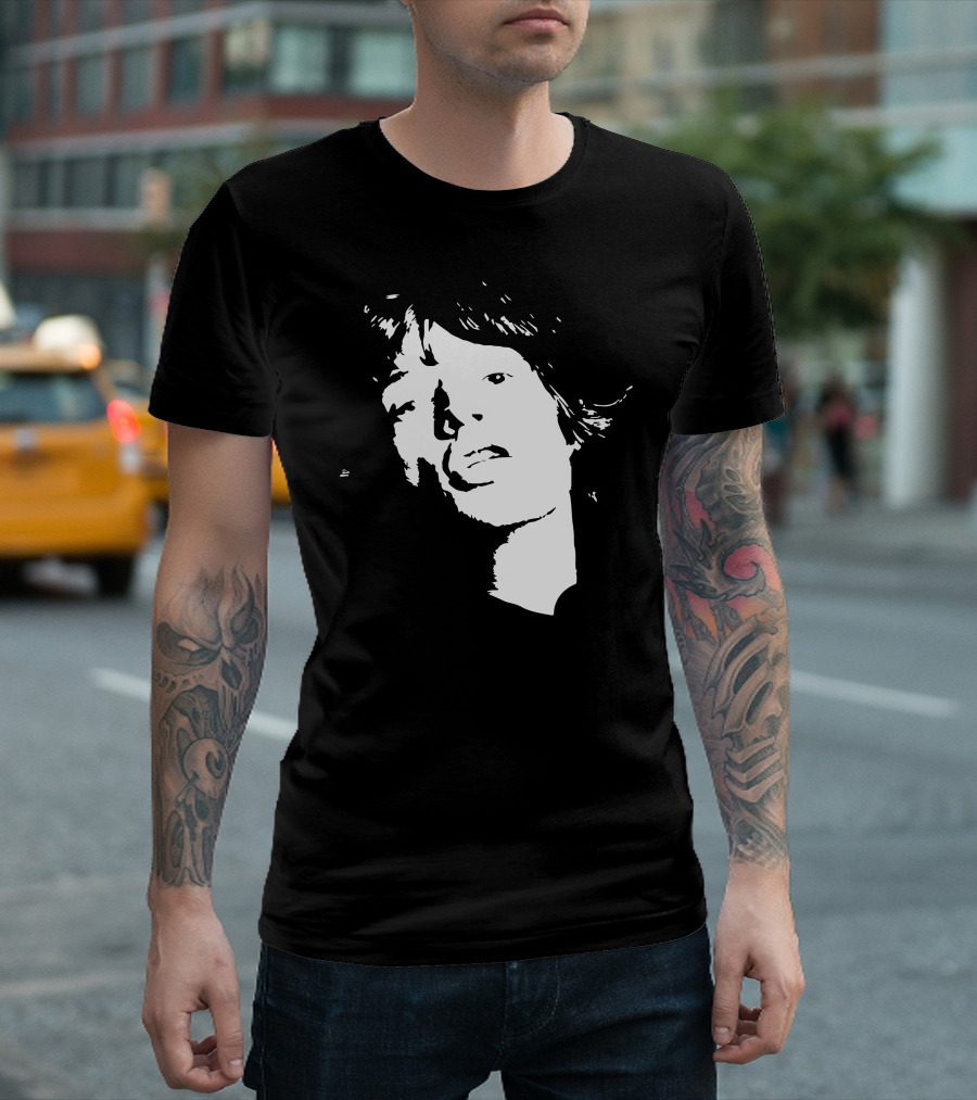 Mick Jagger Iconic Black and White Profile T-Shirt