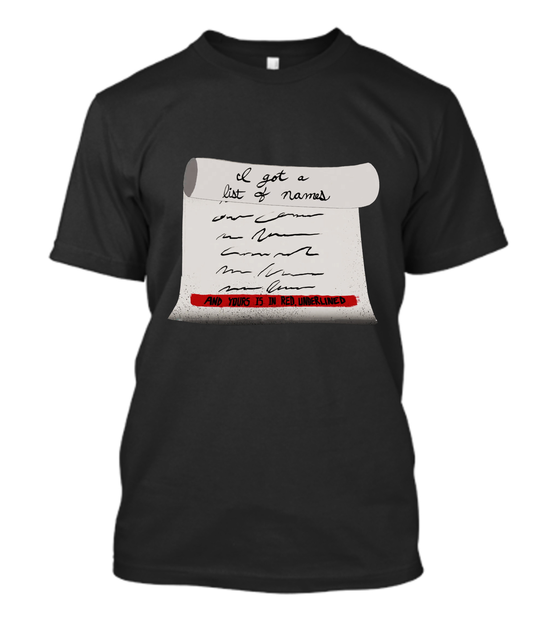 I Got A List Of Names And Yours Is In Red Underlined A290 T-Shirt