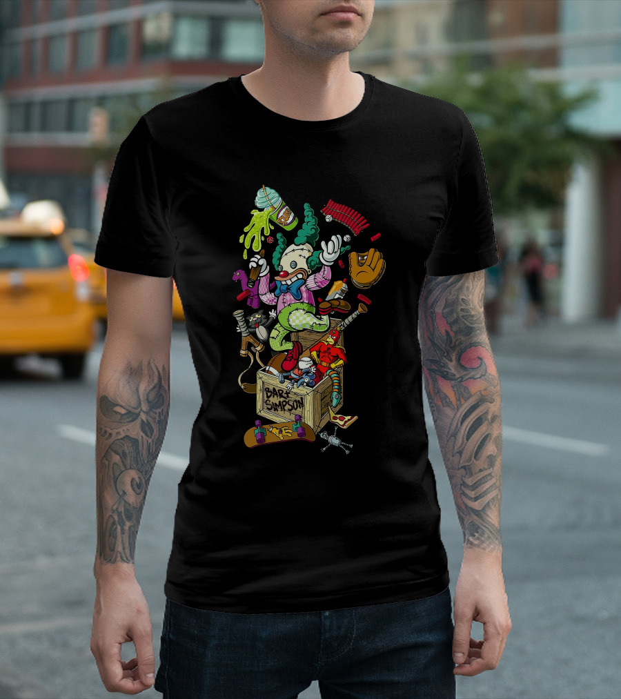 Bart Simpson Clown Chaos Box with Toy Mishmash T-Shirt