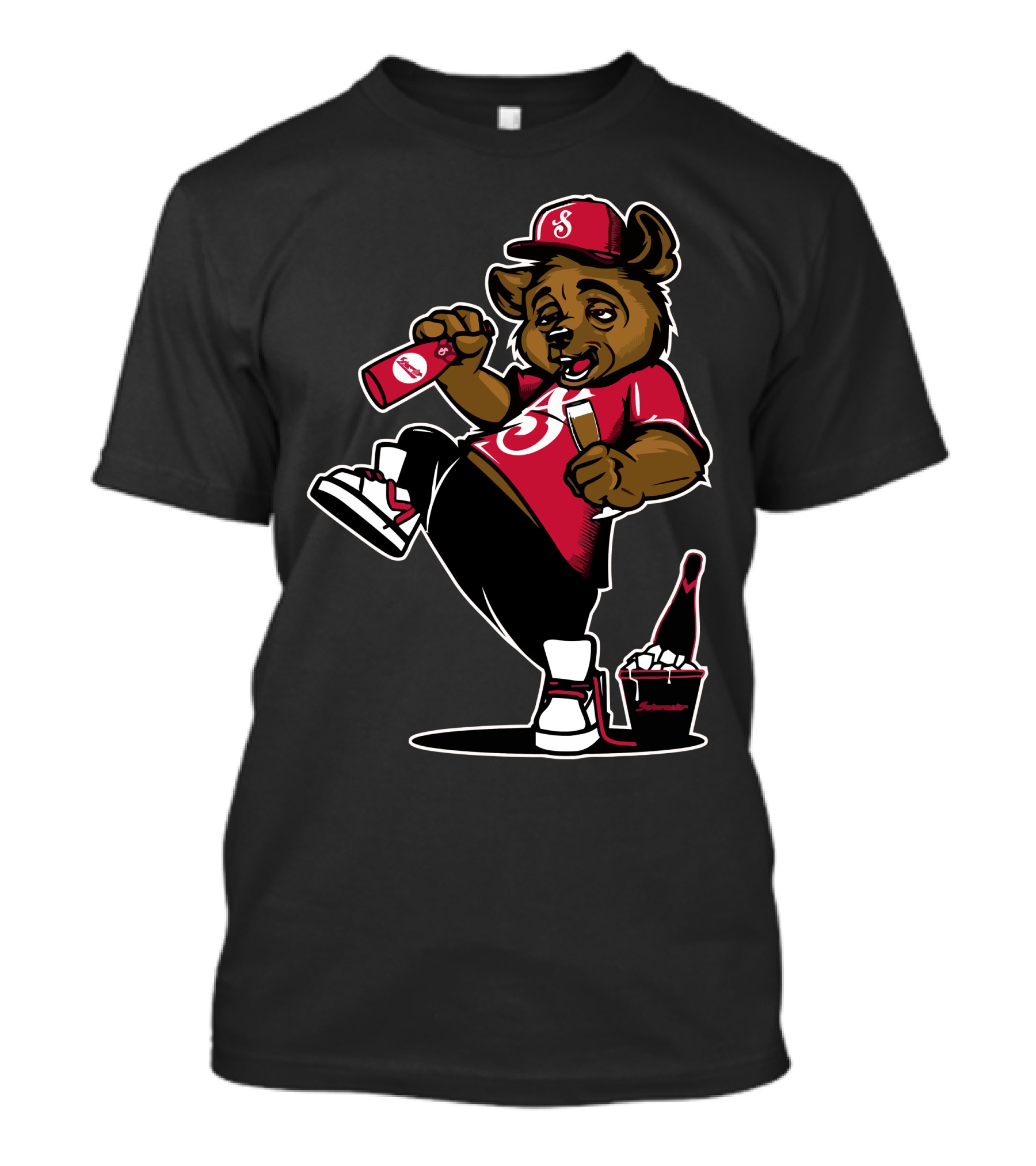 Bear Yeah Sporty Bear In Red Hat With Soda And Popcorn T-Shirt