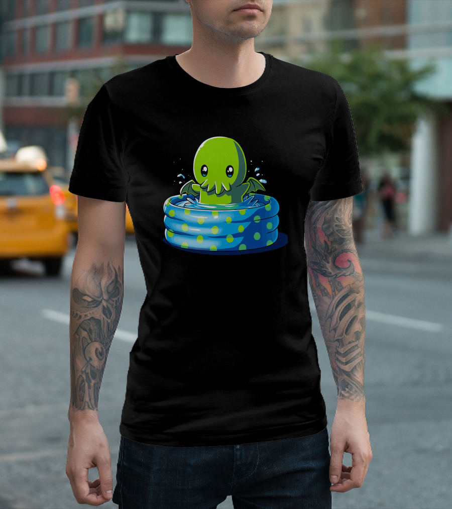 Call Of The Kiddie Pool Cthulhu Cartoon Design Kawaii T-Shirt