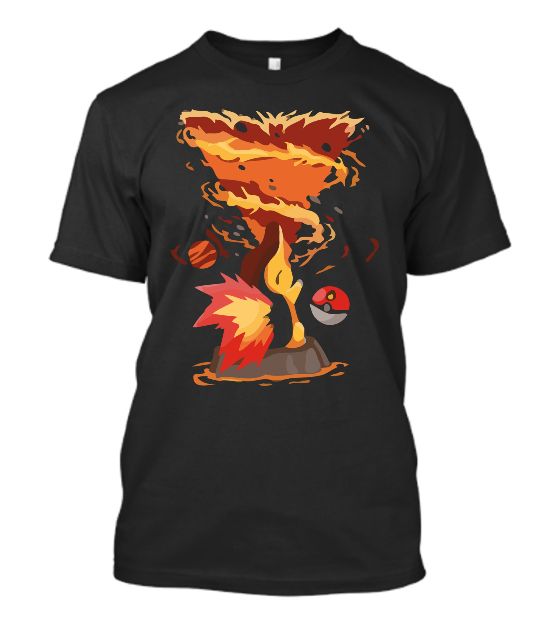 Fire Storm Rapidash Pokemon Fusion With Pokeball Fire Tornado T-Shirt