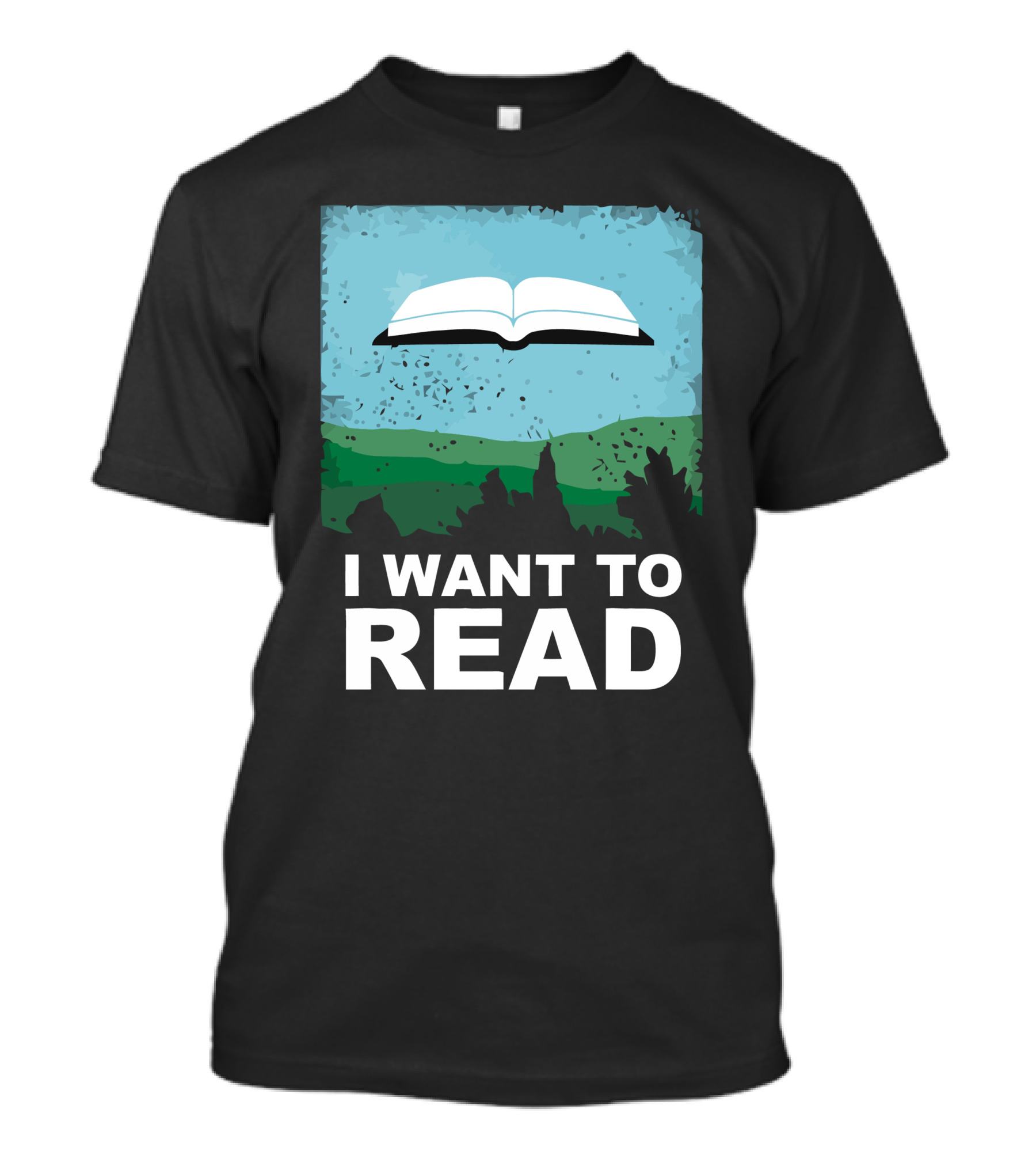 I Want To Read Open Book Landscape T-Shirt