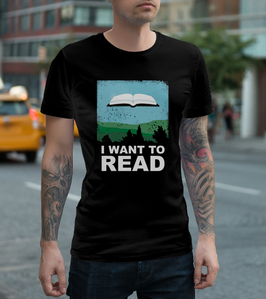 I Want To Read Open Book Landscape T-Shirt