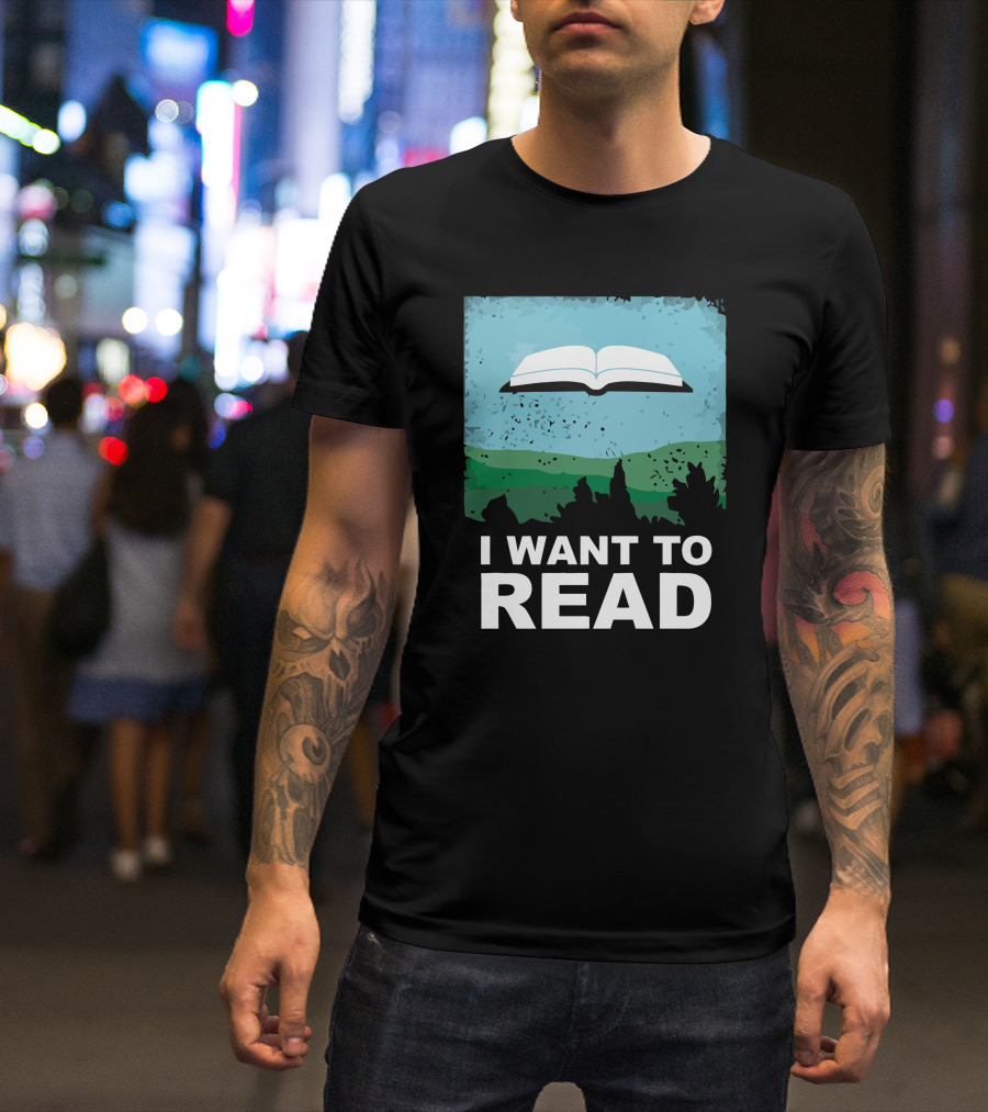 I Want To Read Open Book Landscape T-Shirt