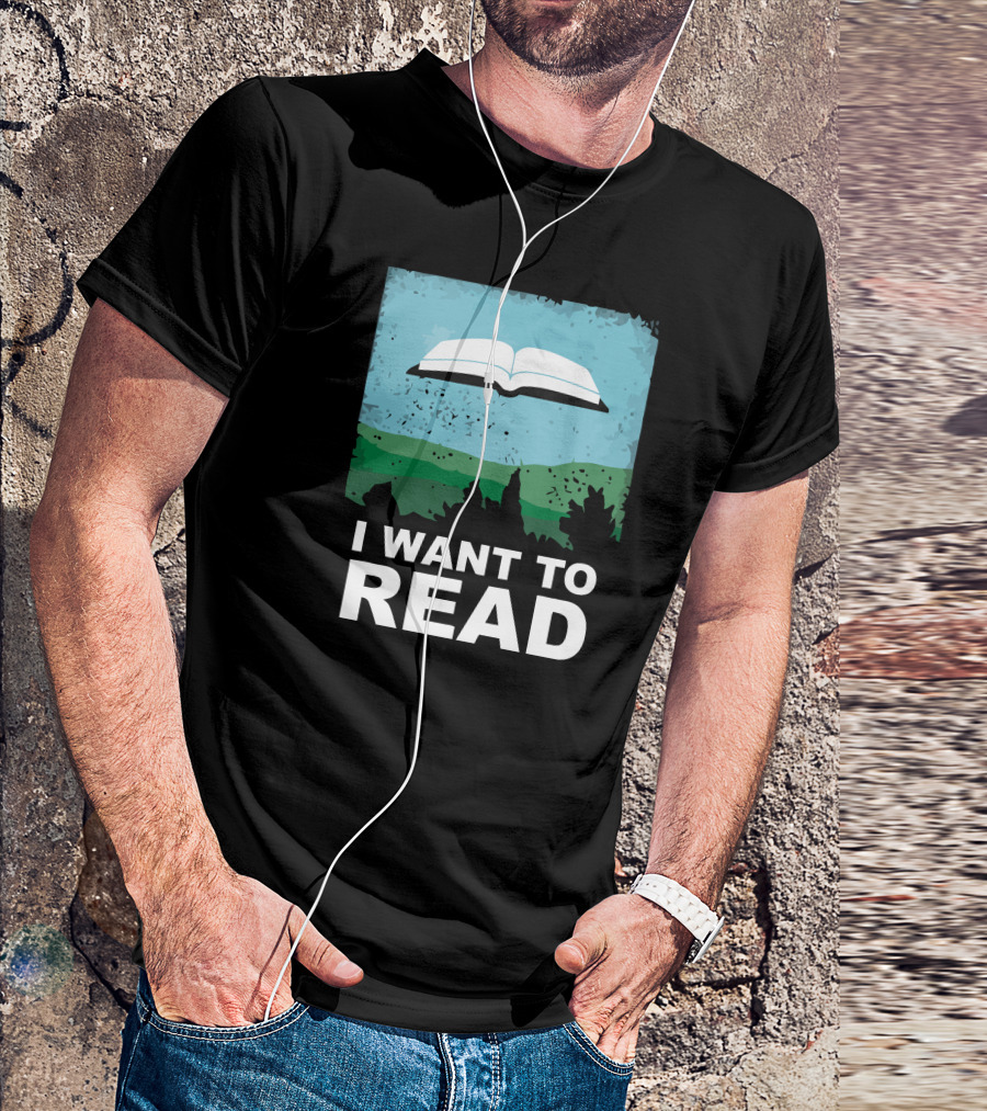 I Want To Read Open Book Landscape T-Shirt