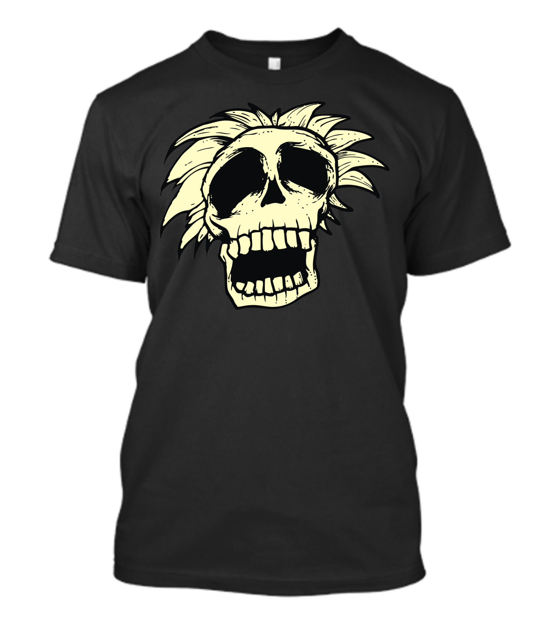 Intellectua Skull With Wild Hair T-Shirt