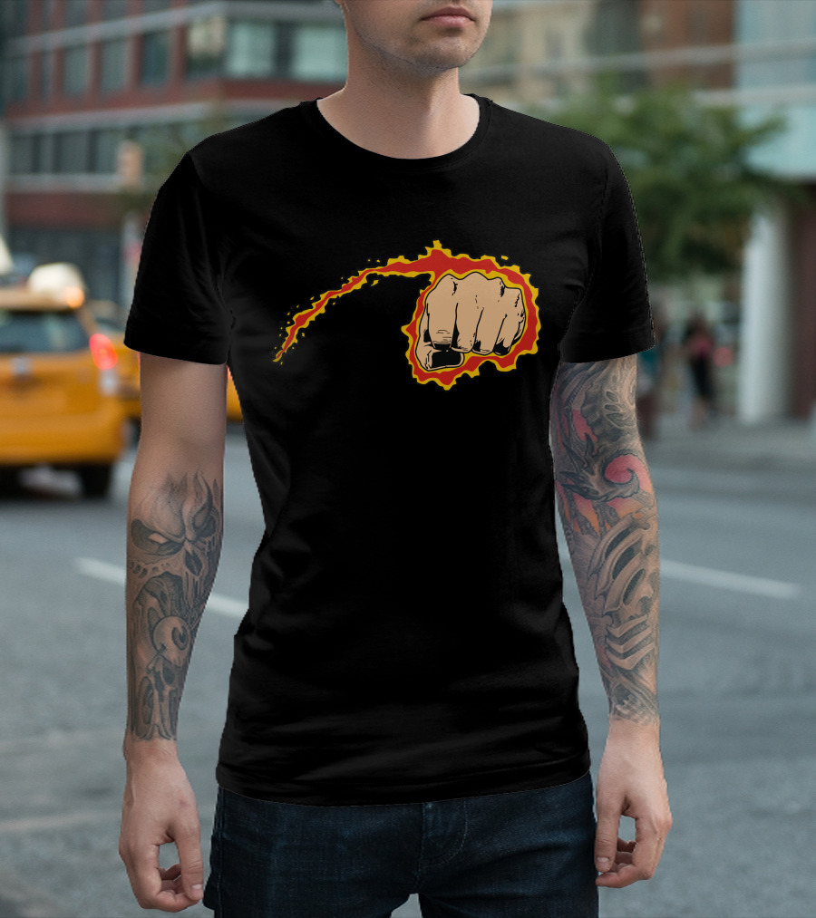 Iron Fist Flaming Punch Iconic Comic T-Shirt
