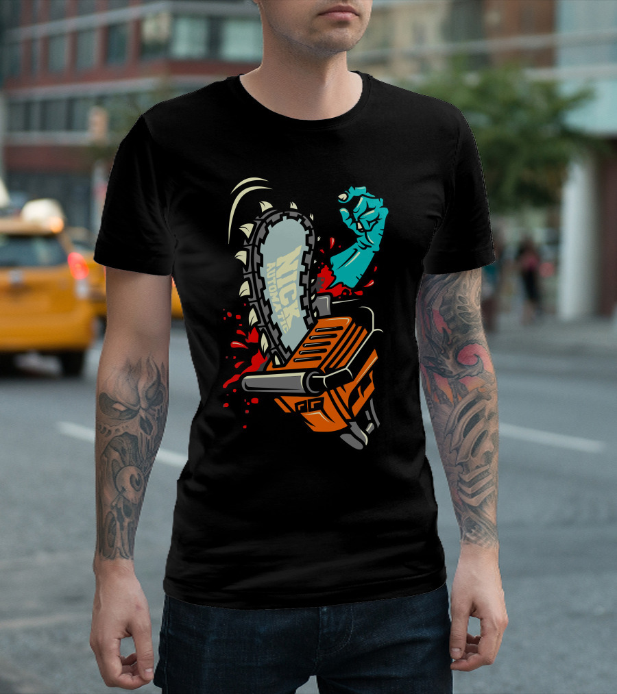 Nick Autobot Chainsaw Fist T-Shirt