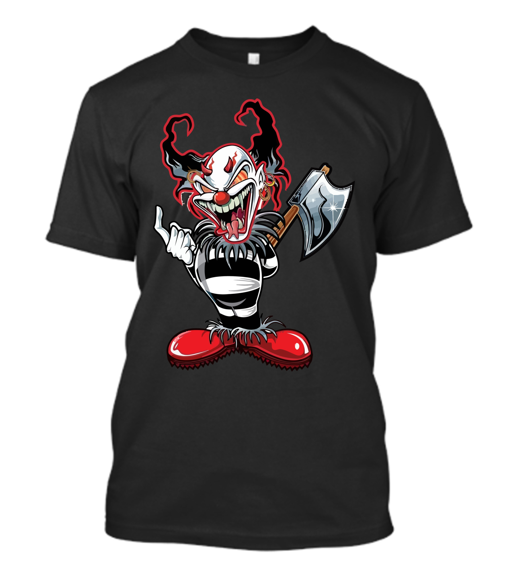 Pilot Automotive Clown With Axe And Red Shoes T-Shirt