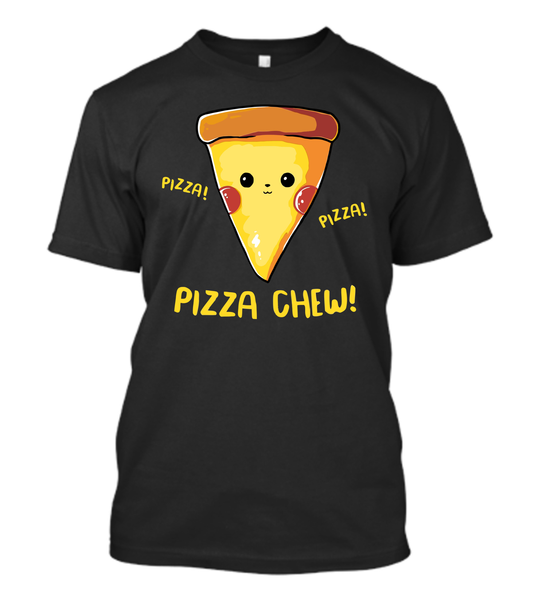 Pizza Chew Cute Kawaii Pizza Slice T-Shirt