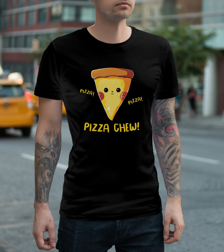 Pizza Chew Cute Kawaii Pizza Slice T-Shirt