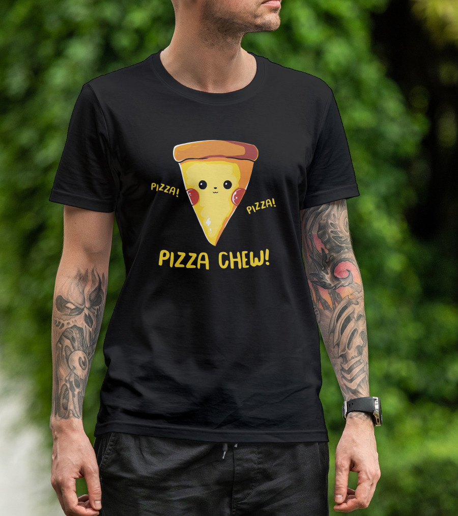 Pizza Chew Cute Kawaii Pizza Slice T-Shirt