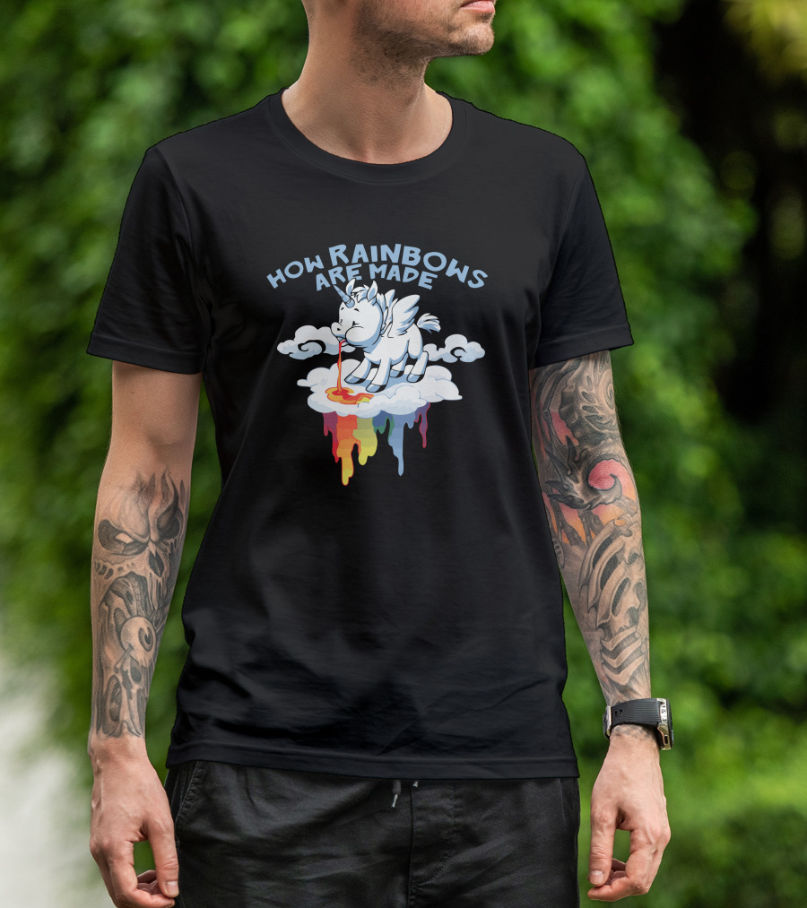 How Rainbows Are Made Unicorn Cloud Rainbow Drip T-Shirt