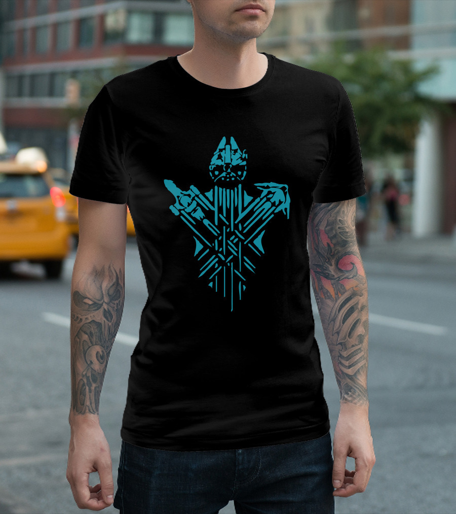 Rebel Paths Abstract Geometric Figure With Futuristic T-Shirt
